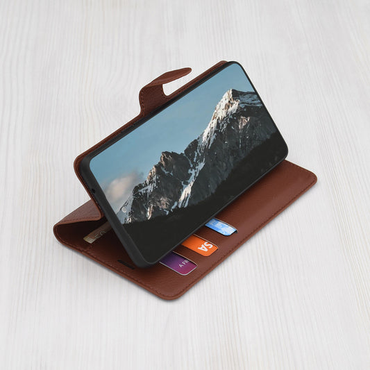 Hülle für Xiaomi 15 Ultra, Techsuit, Leder-Folio, Braun