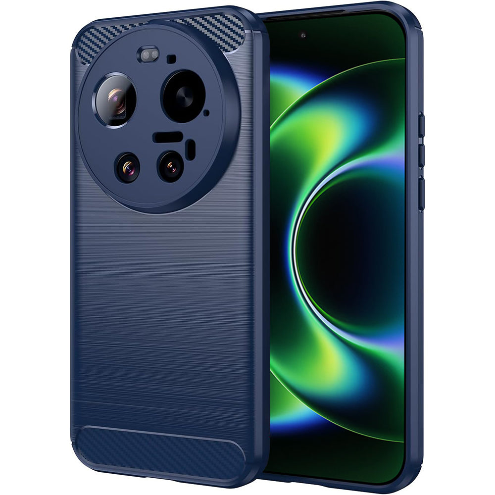 Hülle für Xiaomi 17 Ultra, Techsuit, Carbon, Blau