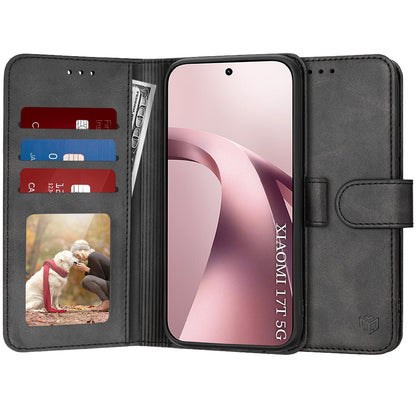 Hülle für Xiaomi 17T, Techsuit, Diary Book, Schwarz