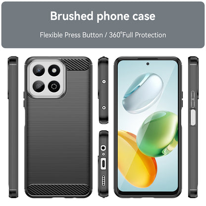 Hülle für Xiaomi Poco C75 / Redmi 14C, Techsuit, Carbon, Schwarz