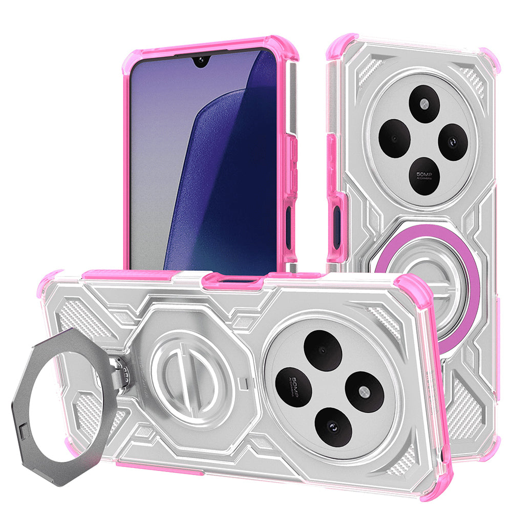 Hülle für Xiaomi Poco C75 / Redmi 14C, Techsuit, Carbon Shield Pro, Rosa