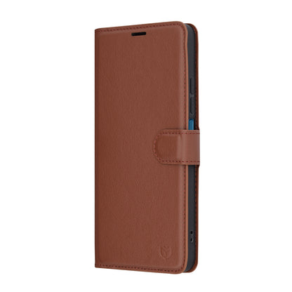 Hülle für Xiaomi Poco C75 / Redmi 14C, Techsuit, Leder-Folio, Braun