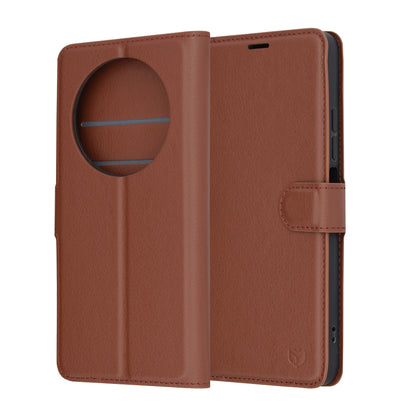 Hülle für Xiaomi Poco C75 / Redmi 14C, Techsuit, Leder-Folio, Braun