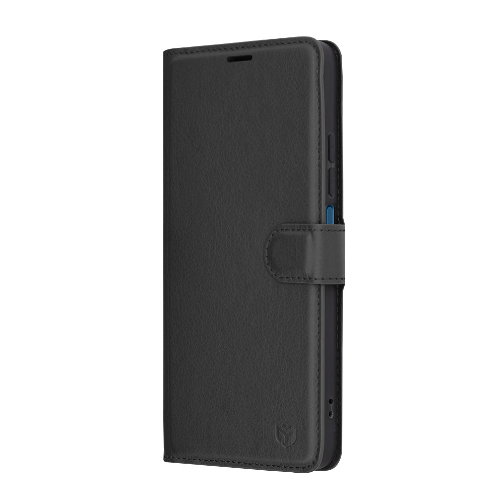 Hülle für Xiaomi Poco C75 / Redmi 14C, Techsuit, Leder-Folio, Schwarz