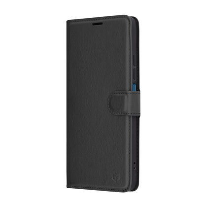 Hülle für Xiaomi Poco C75 / Redmi 14C, Techsuit, Leder-Folio, Schwarz