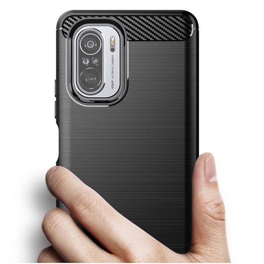 Hülle für Xiaomi Poco F3 / Mi 11i, Techsuit, Carbon, Schwarz