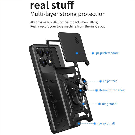Hülle für Xiaomi Poco F6 Pro, Techsuit, CamShield, Rosa