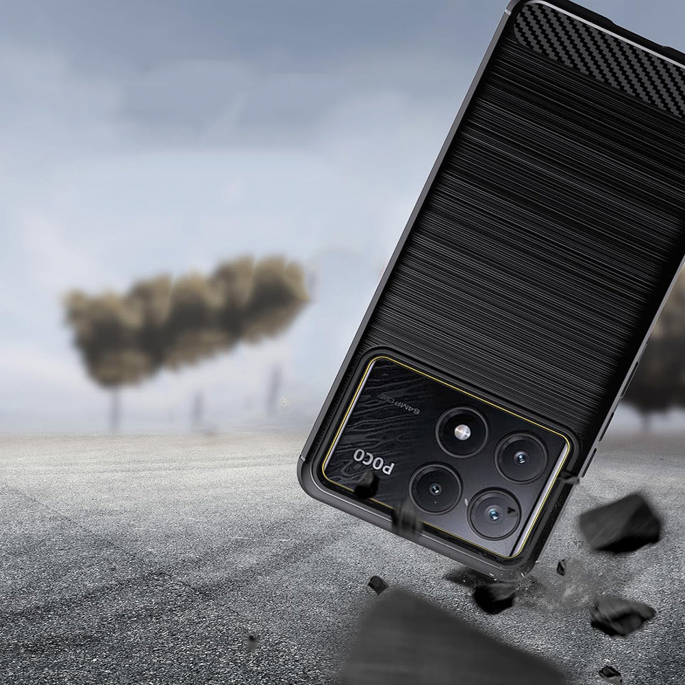 Hülle für Xiaomi Poco F6 Pro, Techsuit, Carbon, Blau