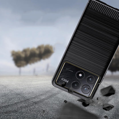 Hülle für Xiaomi Poco F6 Pro, Techsuit, Carbon, Blau