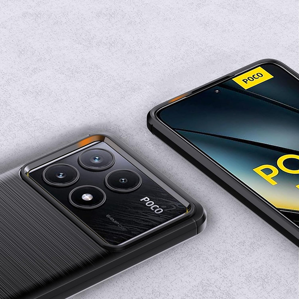 Hülle für Xiaomi Poco F6 Pro, Techsuit, Carbon, Blau