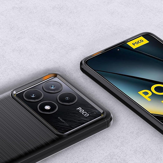 Hülle für Xiaomi Poco F6 Pro, Techsuit, Carbon, Blau