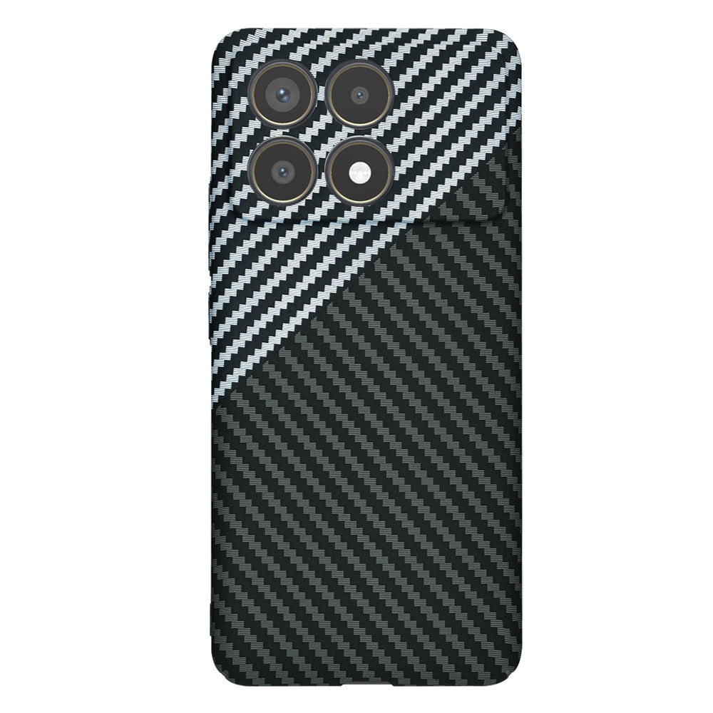 Hülle für Xiaomi Poco F6 Pro, Techsuit, Carbonite FiberShell, Schwarz Grau