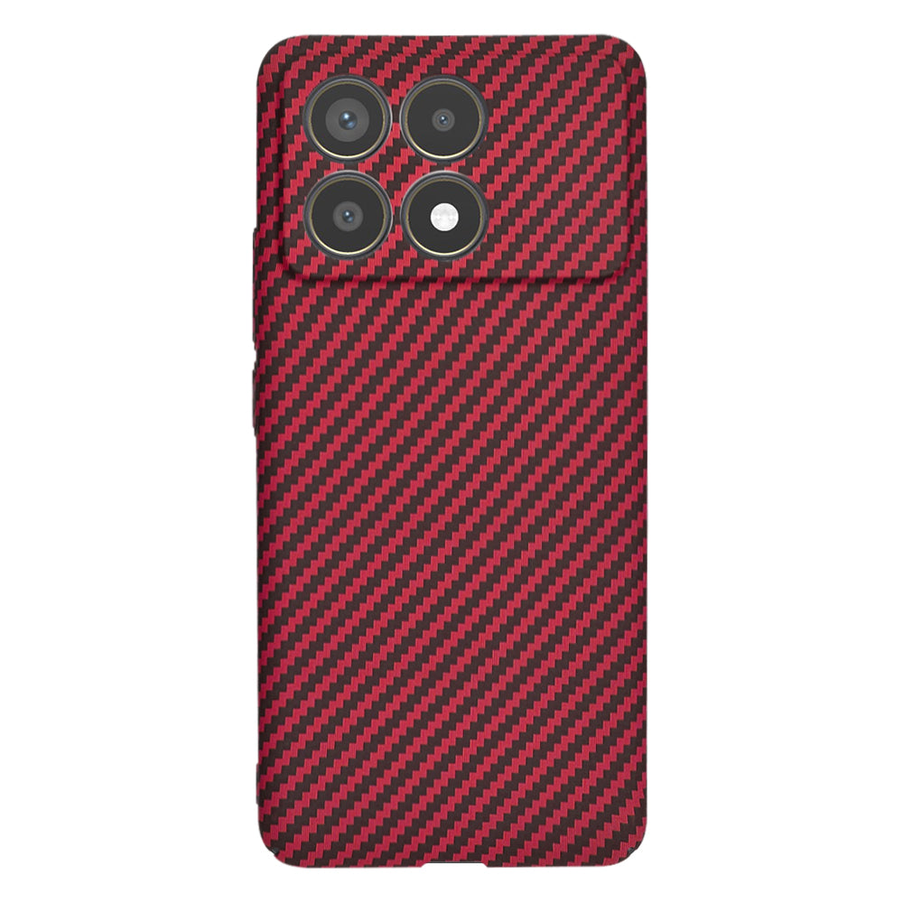 Hülle für Xiaomi Poco F6 Pro, Techsuit, Carbonite FiberShell, Rot