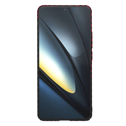 Hülle für Xiaomi Poco F6 Pro, Techsuit, Carbonite FiberShell, Schwarz Rot