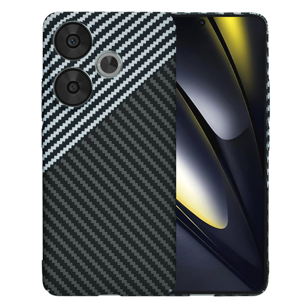 Hülle für Xiaomi Poco F6, Techsuit, Carbonite FiberShell, Schwarz Grau