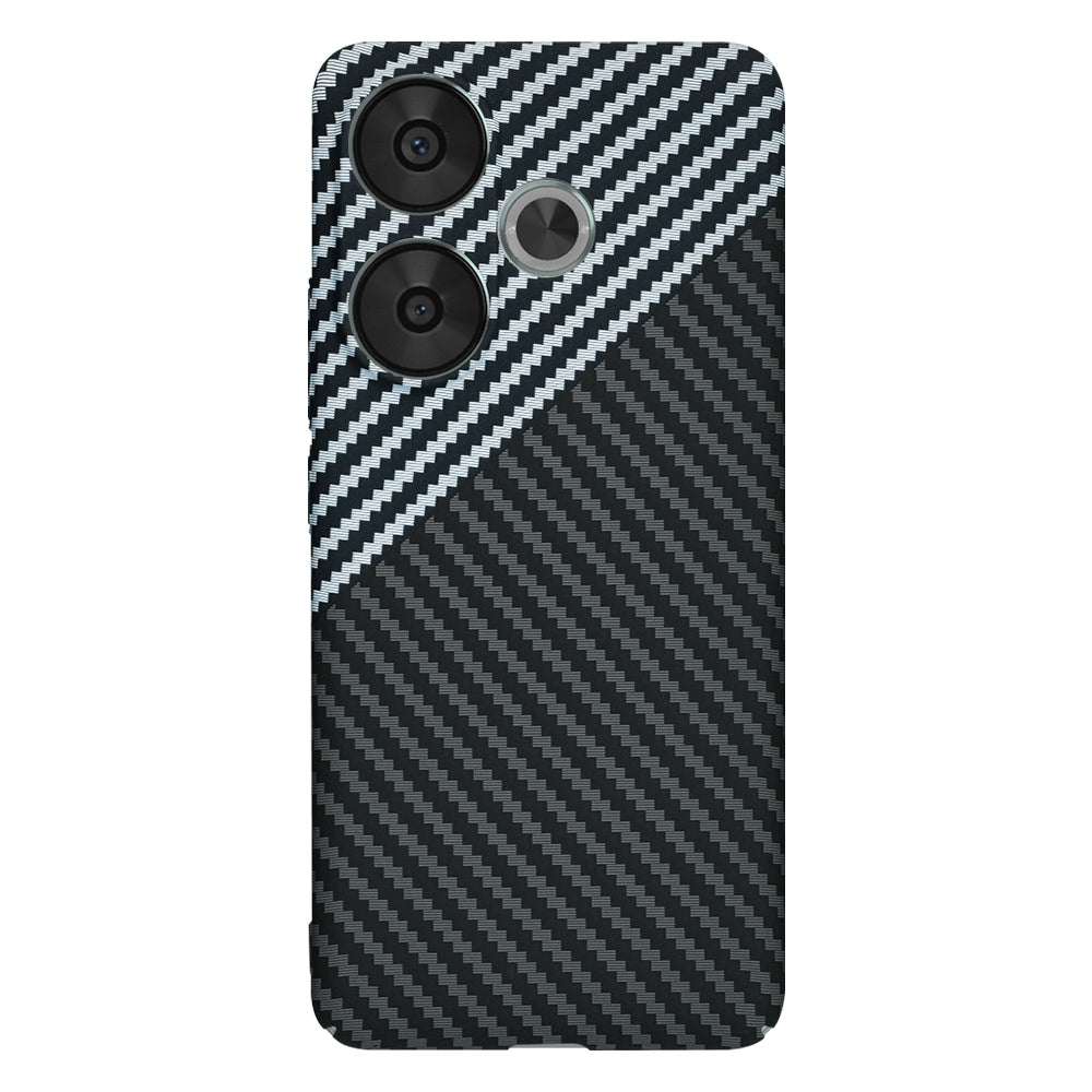 Hülle für Xiaomi Poco F6, Techsuit, Carbonite FiberShell, Schwarz Grau