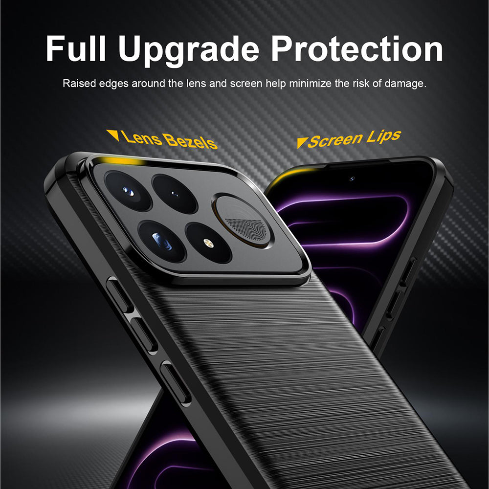 Hülle für Xiaomi Poco F9 Ultra, Techsuit, Carbon, Schwarz