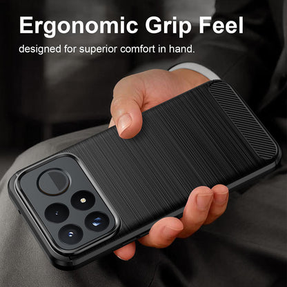 Hülle für Xiaomi Poco F9 Ultra, Techsuit, Carbon, Schwarz