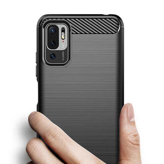 Hülle für Xiaomi Poco M3 Pro 5G / Redmi Note 10 5G, Techsuit, Carbon, Schwarz