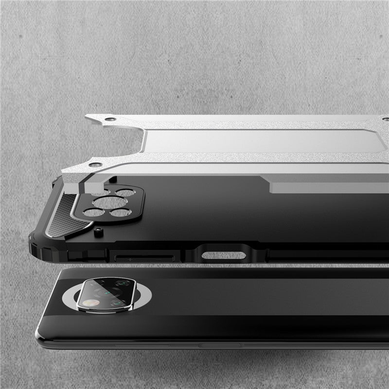 Hülle für Xiaomi Poco X3 Pro / X3 NFC / X3, Techsuit, Hybrid Armor, Schwarz
