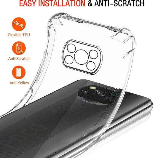 Hülle für Xiaomi Poco X3 Pro / X3 NFC / X3, Techsuit, stoßfest klar, transparent