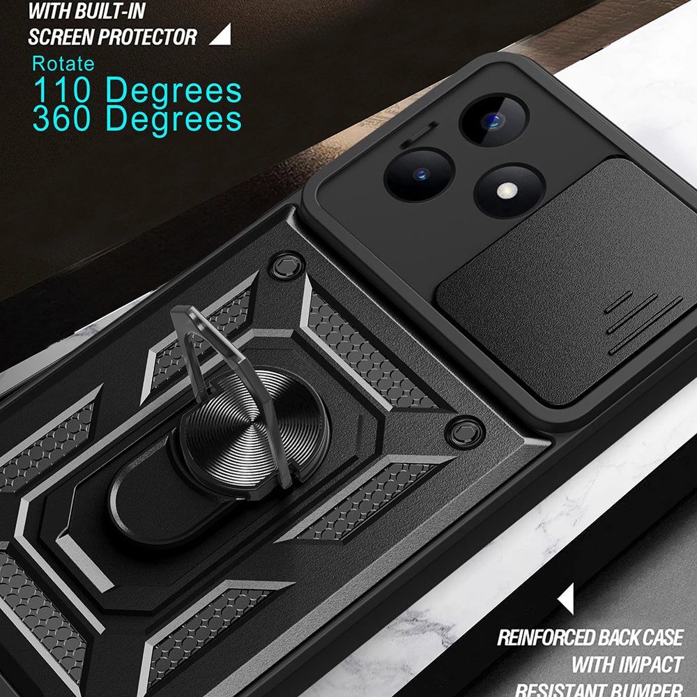 Hülle für Xiaomi Poco X6 / Note 13 Pro 5G, Techsuit, CamShield, Schwarz