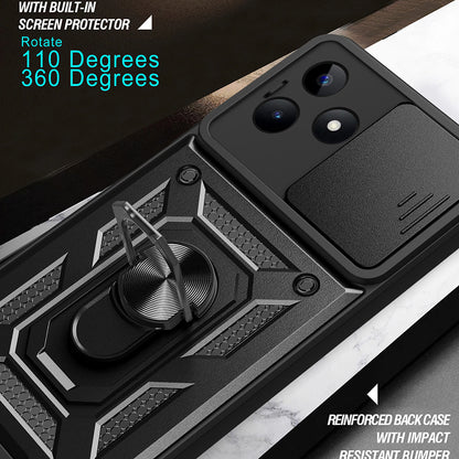 Hülle für Xiaomi Poco X6 / Note 13 Pro 5G, Techsuit, CamShield, Schwarz