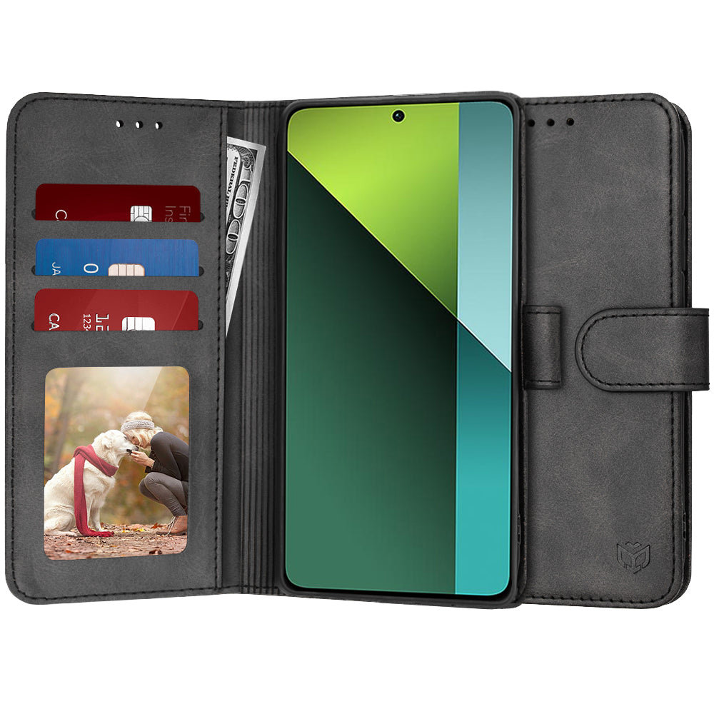 Hülle für Xiaomi Poco X6 / Note 13 Pro 5G, Techsuit, Diary Book, Schwarz