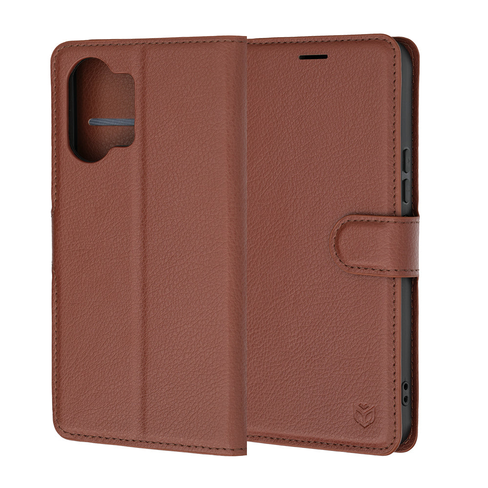 Case for Xiaomi Poco X8 Pro Max, Techsuit, Leather Folio, Brown