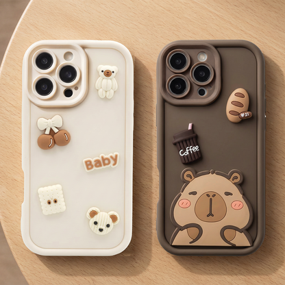 Hülle für Xiaomi Redmi Note 15 Pro 5G, OEM, Ultra Trendy 3D Bear, Beige