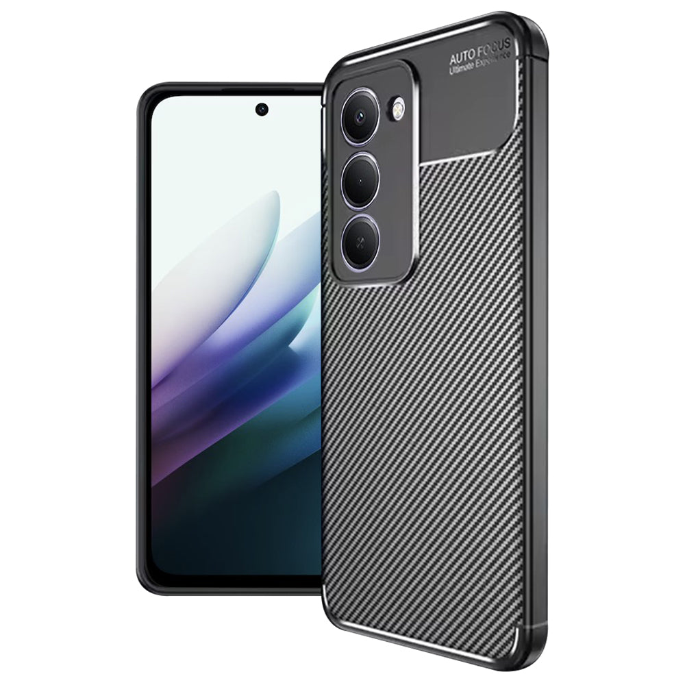 Hülle für Xiaomi Redmi 15 5G / 15 4G, Techsuit, CarbonFiber, Schwarz