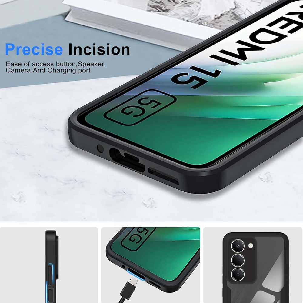 Hülle für Xiaomi Redmi 15 5G / 15 4G, Techsuit, ColorVerse 360, Schwarz