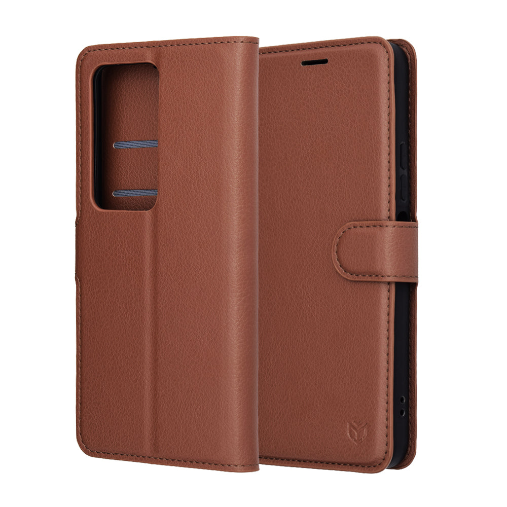 Case for Xiaomi Redmi 15 5G / 15 4G, Techsuit, Leather Folio, Brown