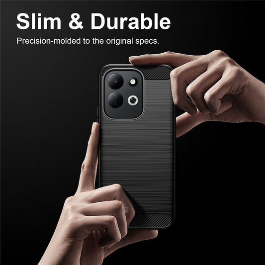 Hülle für Xiaomi Redmi 17 5G / 17 4G, Techsuit, Carbon, Schwarz
