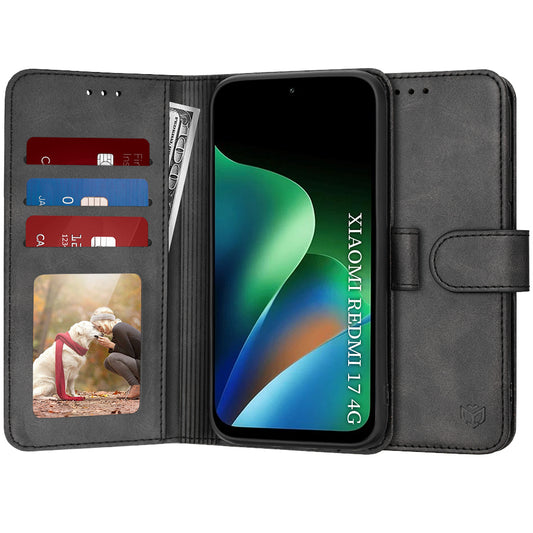 Hülle für Xiaomi Redmi 17 5G / 17 4G, Techsuit, Diary Book, Schwarz