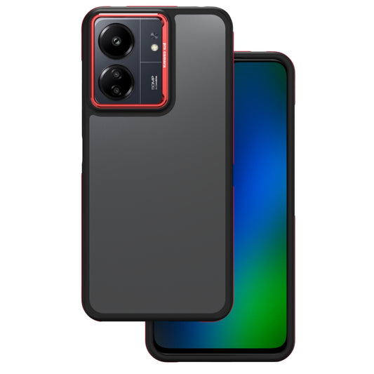 Hülle für Xiaomi Poco M6 / Redmi 13C 5G, OEM, Crystal Black, Rot