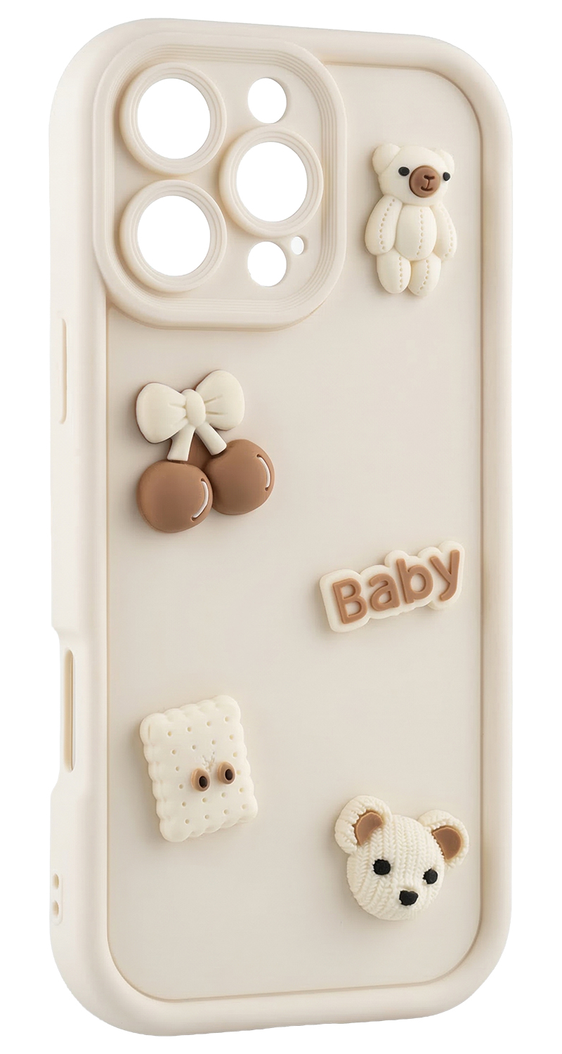 Hülle für Xiaomi Redmi Note 15 Pro 5G, OEM, Ultra Trendy 3D Bear, Beige