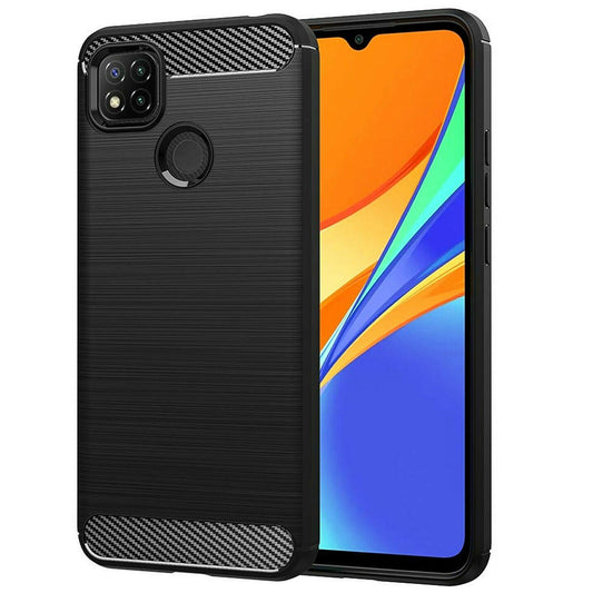 Hülle für Xiaomi Redmi 9C NFC / 9C, Techsuit, Carbon, Schwarz