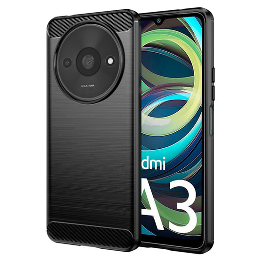 Hülle für Xiaomi Redmi A3x / A3, Techsuit, Carbon, Schwarz