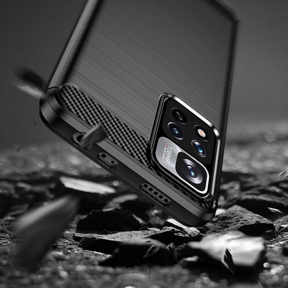 Hülle für Xiaomi Redmi Note 11 Pro+ 5G, Techsuit, Carbon, Schwarz