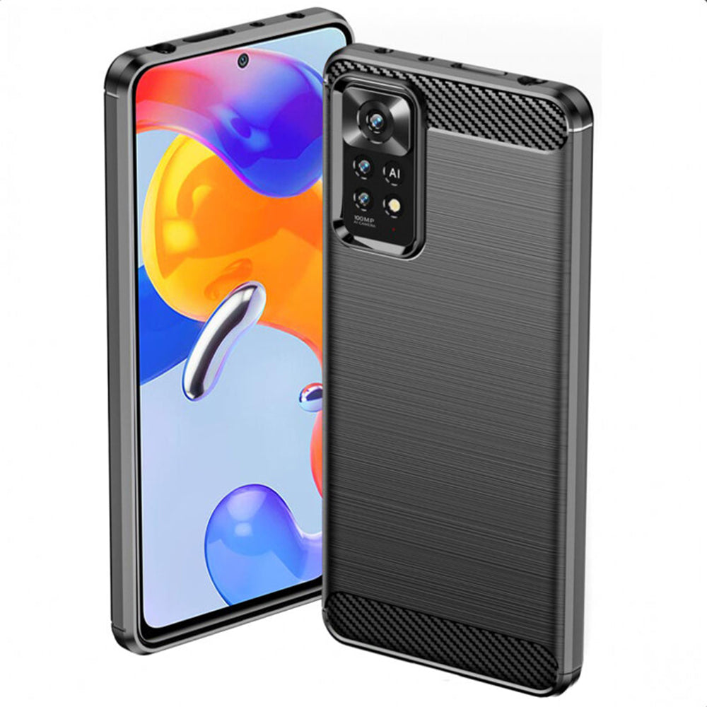 Hülle für Xiaomi Redmi Note 12 Pro 4G / Note 11 Pro 5G / Note 11 Pro, Techsuit, Carbon, Schwarz