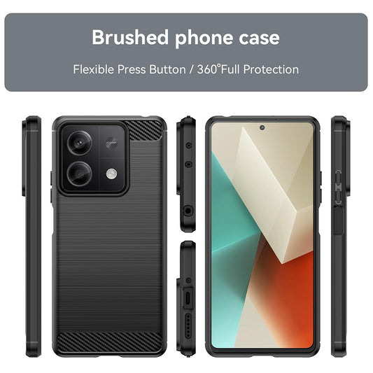 Hülle für Xiaomi Redmi Note 13 4G, Techsuit, Carbon, Schwarz