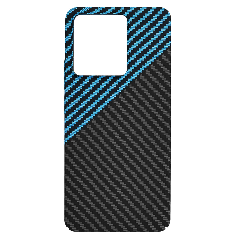 Hülle für Xiaomi Redmi Note 13 4G, Techsuit, Carbonite FiberShell, Schwarz Blau
