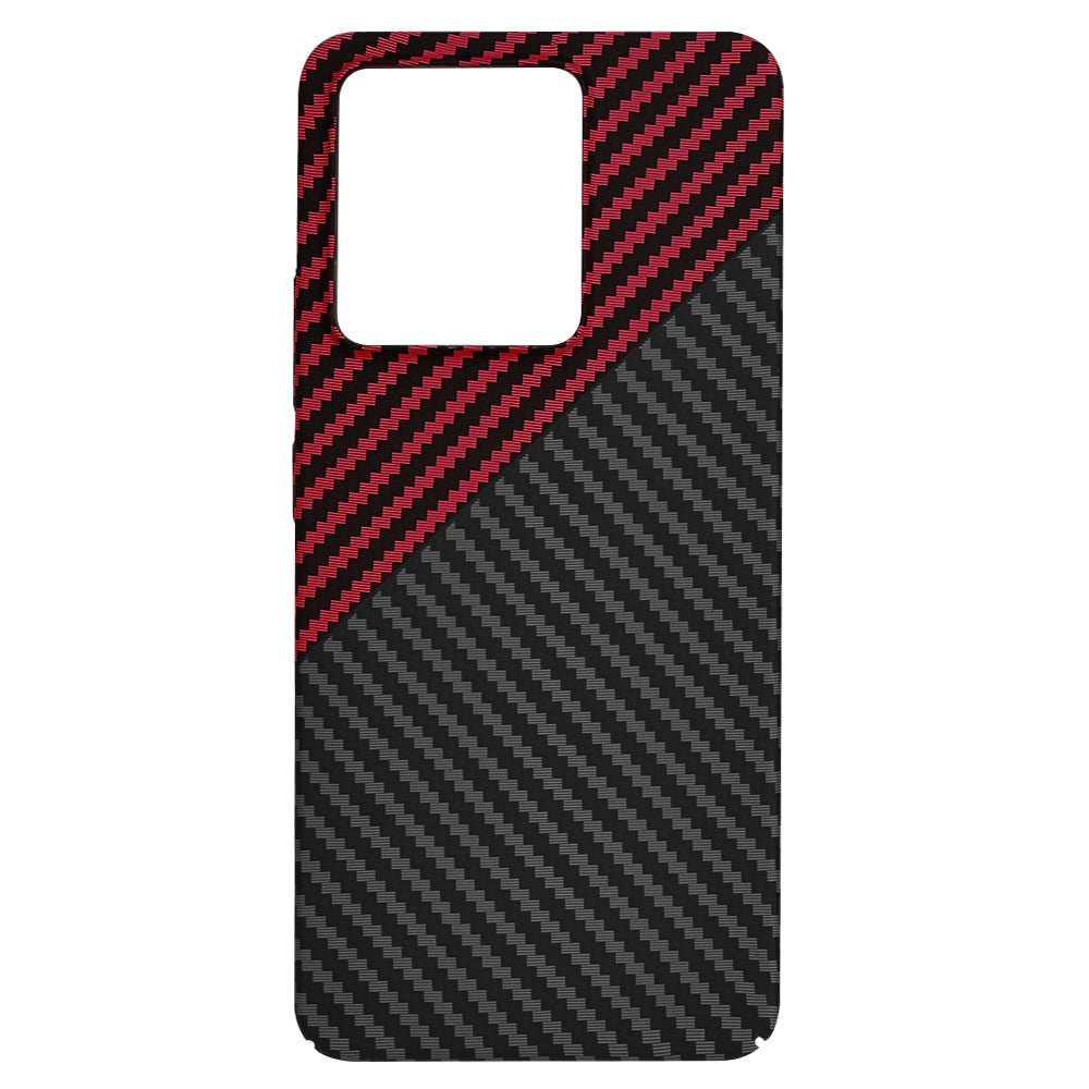 Hülle für Xiaomi Redmi Note 13 4G, Techsuit, Carbonite FiberShell, Schwarz Rot