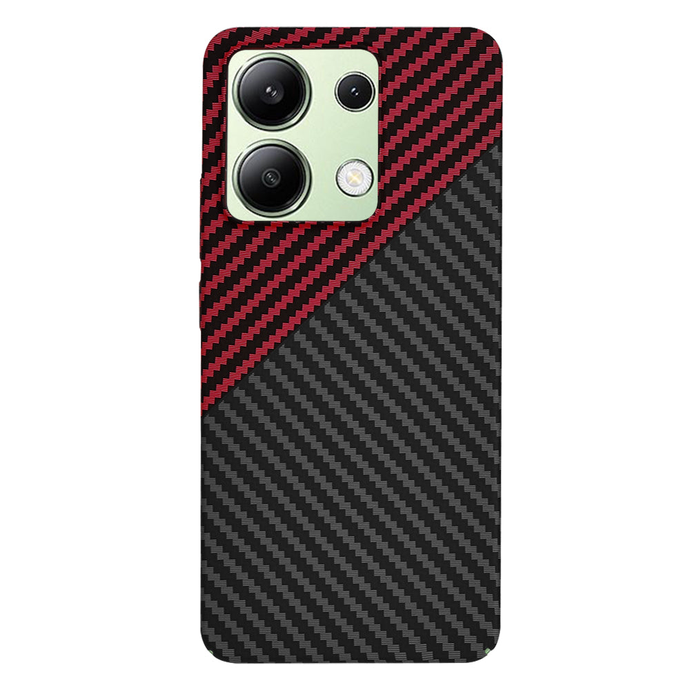 Hülle für Xiaomi Redmi Note 13 4G, Techsuit, Carbonite FiberShell, Schwarz Rot