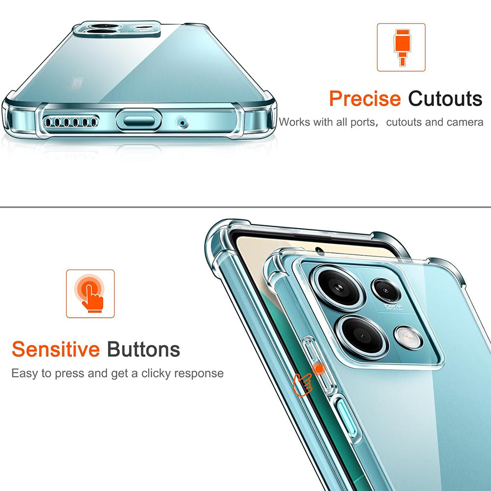 Hülle für Xiaomi Redmi Note 13 Pro 4G / Poco M6 Pro 4G, Techsuit, stoßfest klar, transparent