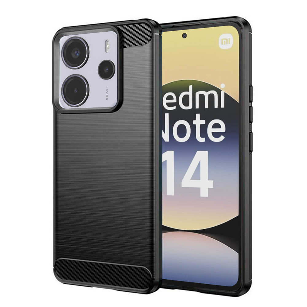 Hülle für Xiaomi Redmi Note 14 4G (Regional), Techsuit, Carbon, Schwarz