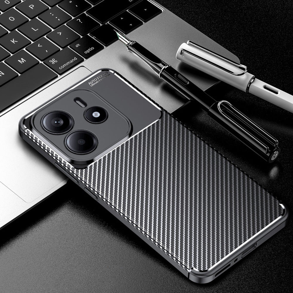 Case for Xiaomi Redmi Note 14 4G (Regional), Techsuit, CarbonFiber, Black