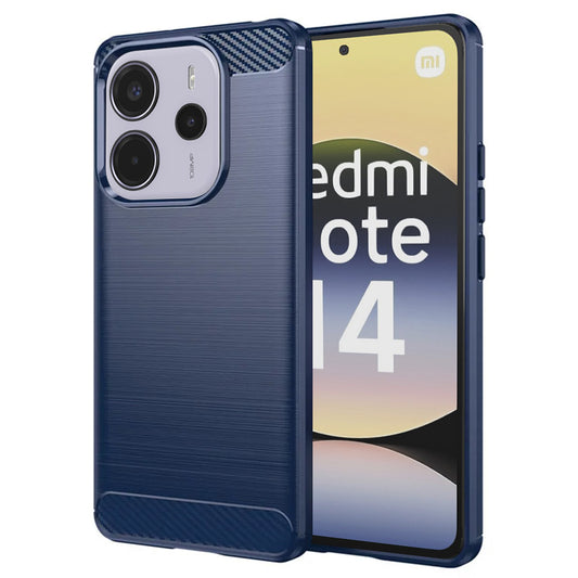 Hülle für Xiaomi Redmi Note 14 4G (Standard), Techsuit, Carbon, Blau