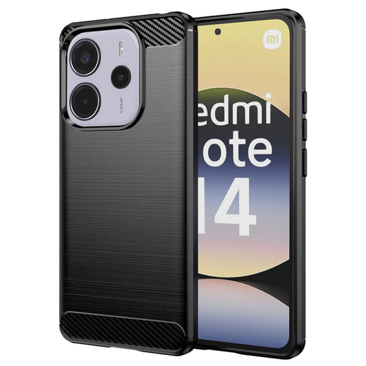 Hülle für Xiaomi Redmi Note 14 4G (Standard), Techsuit, Carbon, Schwarz